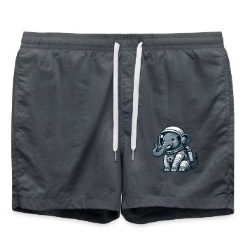 Elephant, Astronaut, Space, Universe - Swim Trunks - anthracite - Front - AI Model Male 185 light (185cm)
