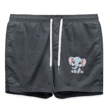 Cute elephant with heart for kids - Swim Trunks - anthracite - Front - AI Model Male 185 light (185cm)