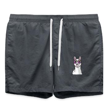 Lama drôle avec des lunettes de soleil - Short de bain - charbon - Devant - AI Model Male 185 light (185cm)