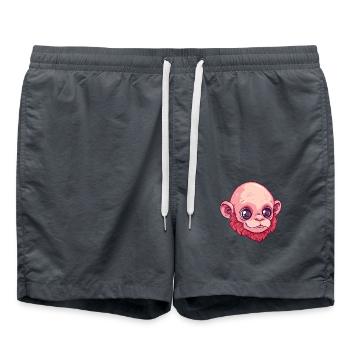 Visage de singe Uakari avec de grands yeux - Short de bain - charbon - Devant - AI Model Male 185 light (185cm)