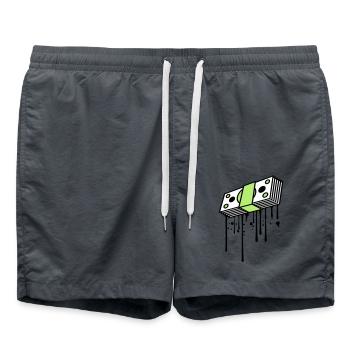 tropfen graffiti geldscheine buendel dollar gettin - Badeshorts - Anthrazit - Vorne - AI Model Male 185 light (185cm)
