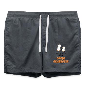 Ich werde eine große Schwester - Badeshorts - Anthrazit - Vorne - AI Model Male 185 light (185cm)