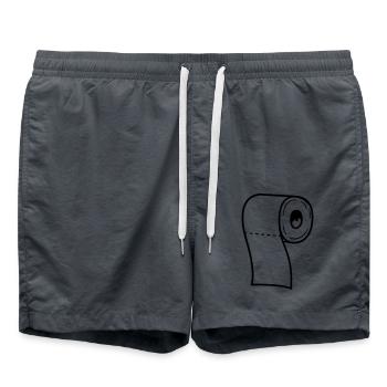 rolle toiletten papier klopapier klo toilette wc b - Badeshorts - Anthrazit - Vorne - AI Model Male 185 light (185cm)