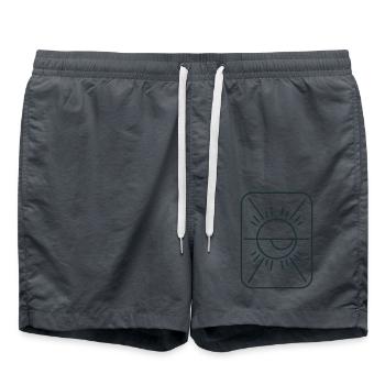 geometric chip eye - Swim Trunks - anthracite - Front - AI Model Male 185 light (185cm)