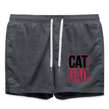 Cat Dad Logo Shield - Swim Trunks - anthracite - Front - AI Model Male 185 light (185cm)