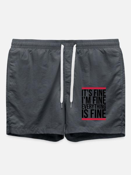 everything is fine quote - Swim Trunks - anthracite