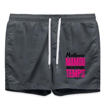 Meilleure Mamou de Tous les Temps - Rose/Noir - Short de bain - charbon - Devant - AI Model Male 185 light (185cm)