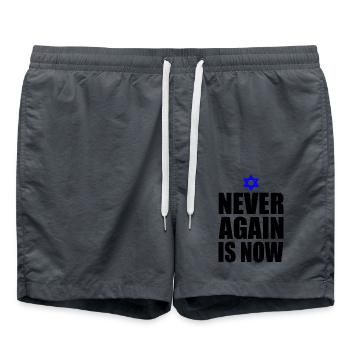 Never again is now - Short de bain - charbon - Devant - AI Model Male 185 light (185cm)