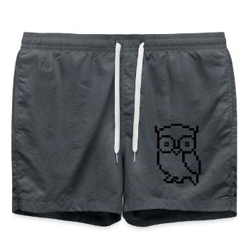 eule pixel - Badeshorts - Anthrazit - Vorne - AI Model Male 185 light (185cm)