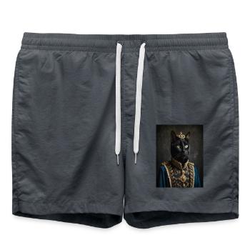 Chat debout en costume oriental - Short de bain - charbon - Devant - AI Model Male 185 light (185cm)
