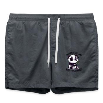 Panda I´m sorry for what I said when I was hungry - Badeshorts - Anthrazit - Vorne - AI Model Male 185 light (185cm)