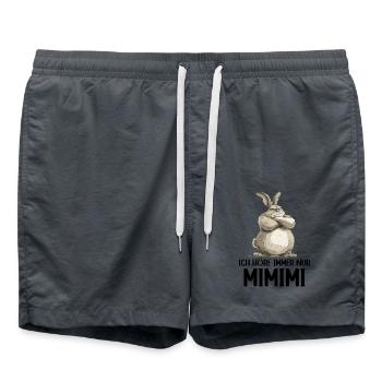 Hase Kaninchen Ich höre immer nur Mimimi - Badeshorts - Anthrazit - Vorne - AI Model Male 185 light (185cm)