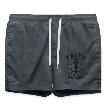 Faith is My Anchor - Swim Trunks - anthracite - Front - AI Model Male 185 light (185cm)