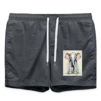 Éléphant aux bottes colorées - Short de bain - charbon - Devant - AI Model Male 185 light (185cm)