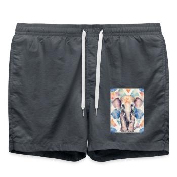 Colorful Elephant - Badeshorts - Anthrazit - Vorne - AI Model Male 185 light (185cm)