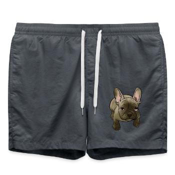 Chiot bouledogue français dans le style BD - Short de bain - charbon - Devant - AI Model Male 185 light (185cm)