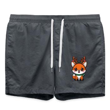 Mignon bébé renard avec des bois de renne - Short de bain - charbon - Devant - AI Model Male 185 light (185cm)