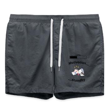 Motivation Standby Sprüche - Badeshorts - Anthrazit - Vorne - AI Model Male 185 light (185cm)