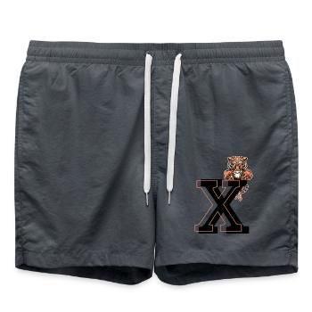 Lettre x tigre - idée cadeau - Short de bain - charbon - Devant - AI Model Male 185 light (185cm)