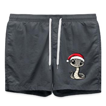 Serpent Cobra Noël - Short de bain - charbon - Devant - AI Model Male 185 light (185cm)
