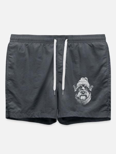 Schnauzer bobble hat dog dog - Swim Trunks - anthracite