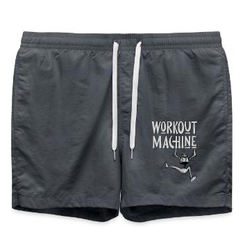 Workout machine! Funny sporty robot - Swim Trunks - anthracite - Front - AI Model Male 185 light (185cm)