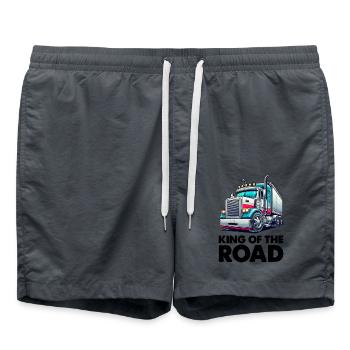 lastwagen king - Badeshorts - Anthrazit - Vorne - AI Model Male 185 light (185cm)