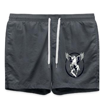 Pégase blanc froid - Short de bain - charbon - Devant - AI Model Male 185 light (185cm)