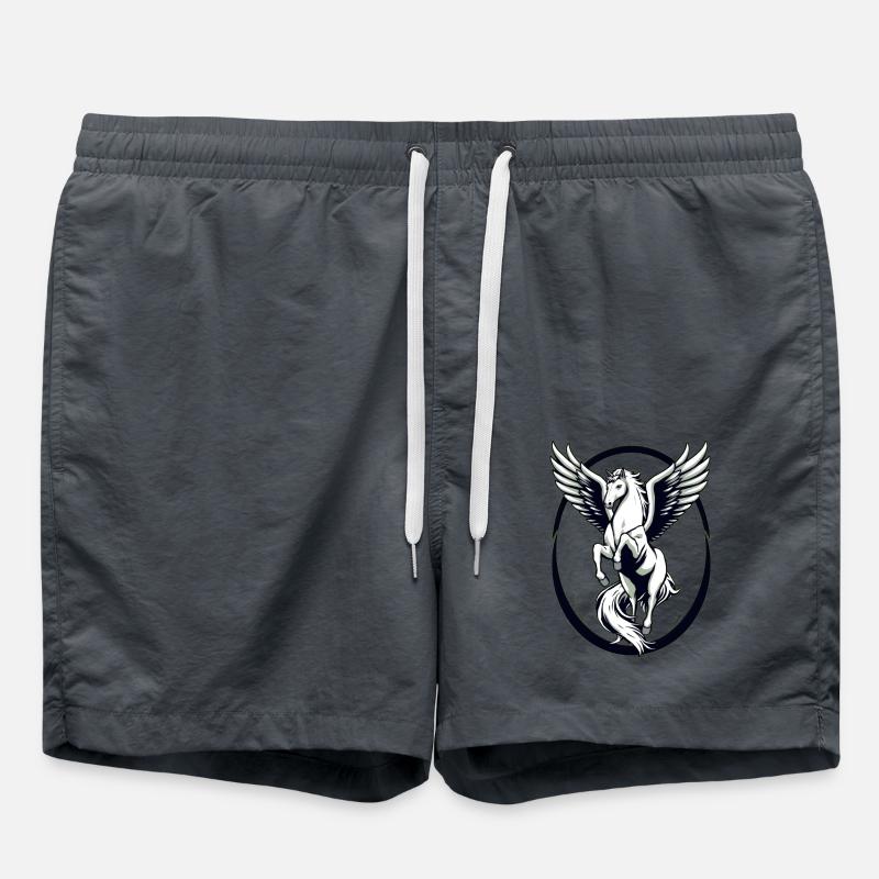 Cool White Pegasus - Swim Trunks - anthracite