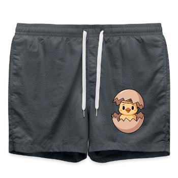 Cute chick with hat in egg - Swim Trunks - anthracite - Front - AI Model Male 185 light (185cm)