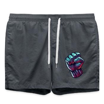faust comic - Badeshorts - Anthrazit - Vorne - AI Model Male 185 light (185cm)