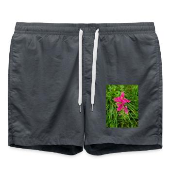 Wild clary also Annual clary Salvia viridis L. - Swim Trunks - anthracite - Front - AI Model Male 185 light (185cm)