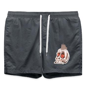 Punk Skull mit Blumen - Badeshorts - Anthrazit - Vorne - AI Model Male 185 light (185cm)