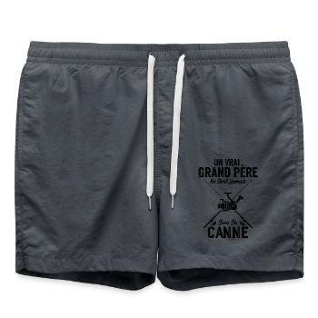 A real Fisherman Grandfather - Swim Trunks - anthracite - Front - AI Model Male 185 light (185cm)