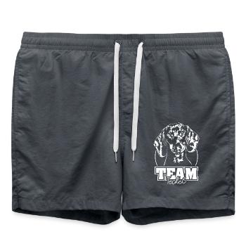 TEAM Teckel Hund Hunde Wilsigns - Badeshorts - Anthrazit - Vorne - AI Model Male 185 light (185cm)