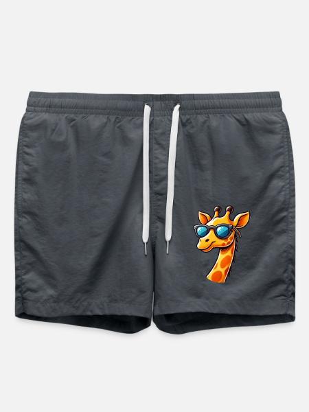 giraffe comic cool - Badeshorts - Anthrazit