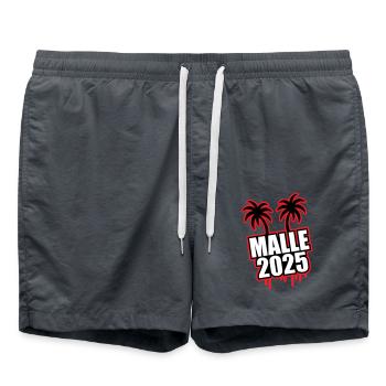 Malle 2025 Schrift - Badeshorts - Anthrazit - Vorne - AI Model Male 185 light (185cm)