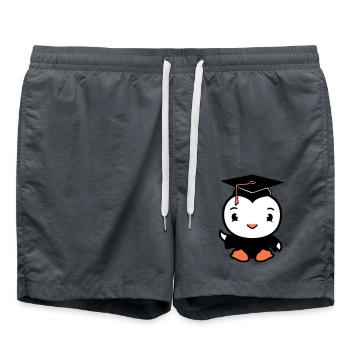Bird Graduation College Graduation Hat School - Swim Trunks - anthracite - Front - AI Model Male 185 light (185cm)