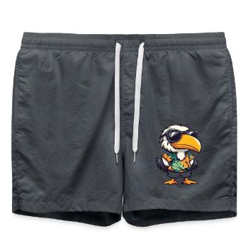 Pélican oiseau drôle d’été - Short de bain - charbon - Devant - AI Model Male 185 light (185cm)