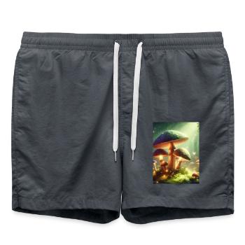 Champignon lumineux magique pour les amoureux de la nature - Short de bain - charbon - Devant - AI Model Male 185 light (185cm)