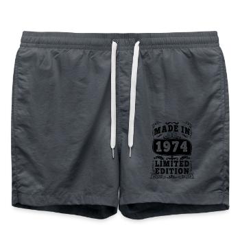 1974 Original 1974 Vintage Vintage Retro Jahrestag - Badeshorts - Anthrazit - Vorne - AI Model Male 185 light (185cm)