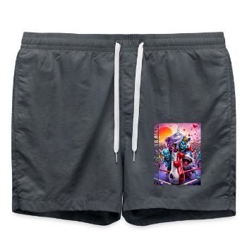 SOKO Glitzer 2025 cute / but never alone #4 - Badeshorts - Anthrazit - Vorne - AI Model Male 185 light (185cm)