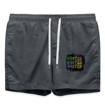 Kaffee - Badeshorts - Anthrazit - Vorne - AI Model Male 185 light (185cm)