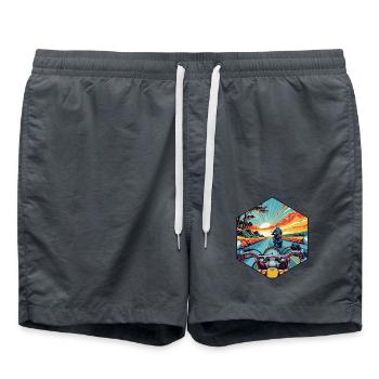 BikerRoadTrip - Swim Trunks - anthracite - Front - AI Model Male 185 light (185cm)