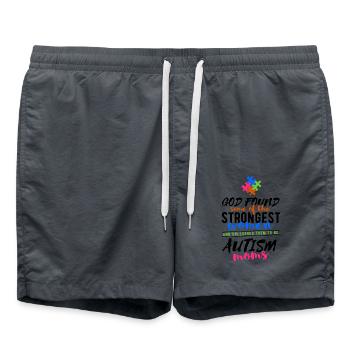 Autism Mom - Swim Trunks - anthracite - Front - AI Model Male 185 light (185cm)
