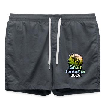 Gran Canaria 2025 Holiday Palm Trees - Swim Trunks - anthracite - Front - AI Model Male 185 light (185cm)