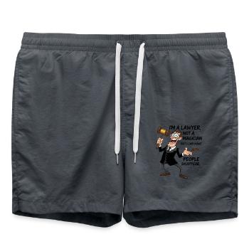 Avocat magicien dicton | Drôle de cadeau jurassique - Short de bain - charbon - Devant - AI Model Male 185 light (185cm)