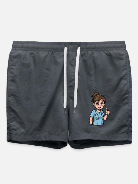 Müde Heldin: Pflege mit Herz & Humor - Badeshorts - Anthrazit