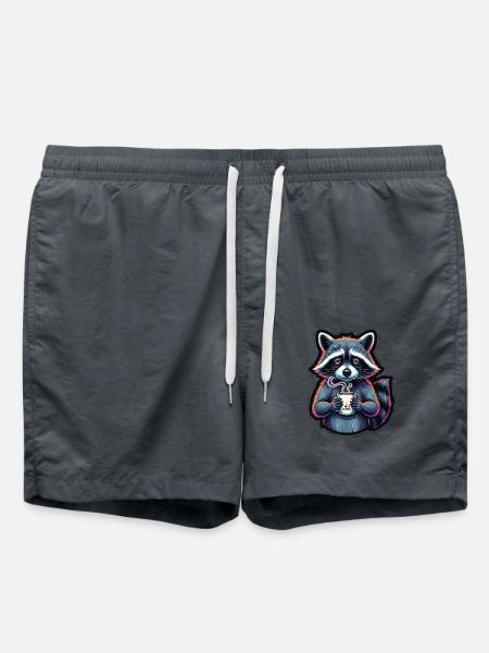 Waschbär: Mein Kaffee-Notfall - Badeshorts - Anthrazit