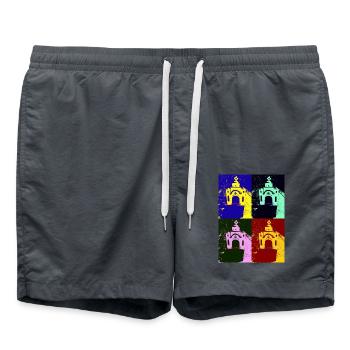 Pop art Grèce - Short de bain - charbon - Devant - AI Model Male 185 light (185cm)